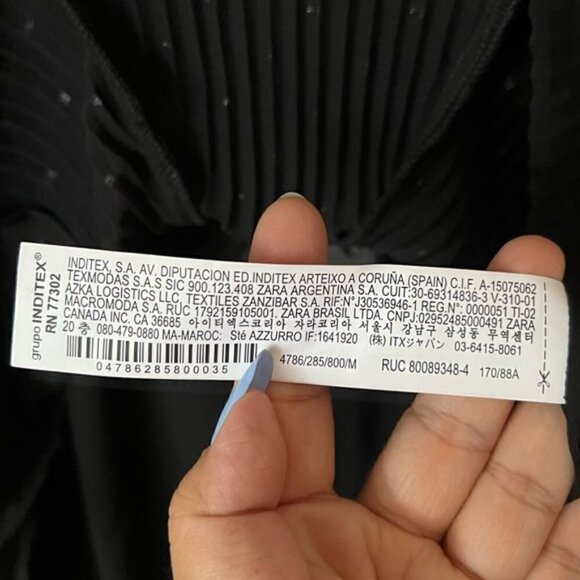 Zara, Ladies Velvet Dotted Mesh Dress - Black. Size: M. NWT. - Picture 7 of 16